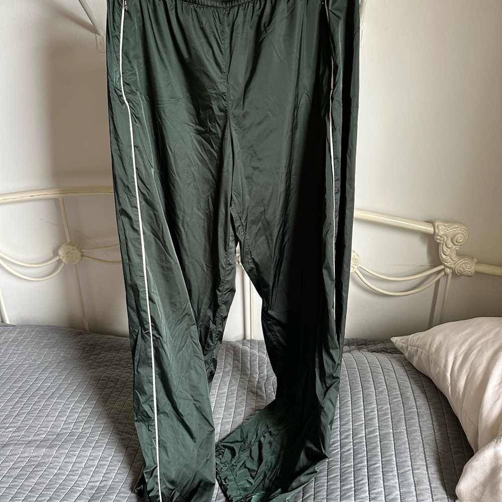 lululemon athletica Dark Green Track Pants with White Stripes